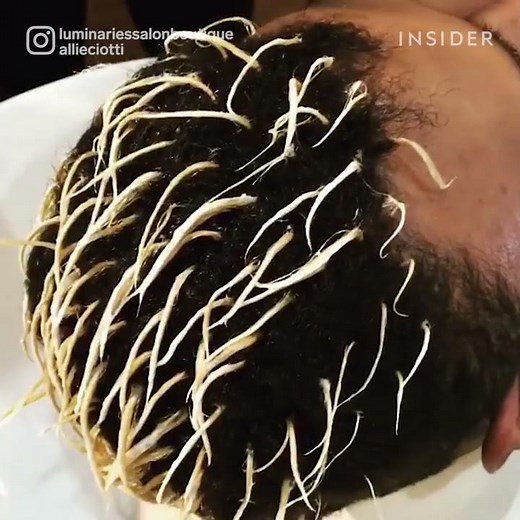 This cap highlighting technique creates highlights for shorter hair