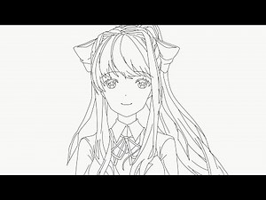 How to draw Monika from ddlc