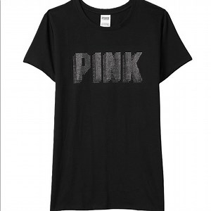 ✨✨Victoria’s Secret Pink Bling Short Sleeve Logo Top✨✨