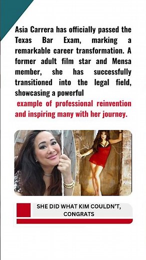 Asia Carrera Becomes Lawyer: Former Star Passes Texas Bar Exam
