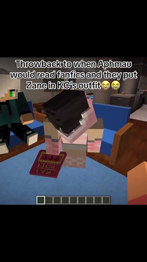 Zanechan throwback: Aphmau reading fanfics with Zane in KC’s outfit