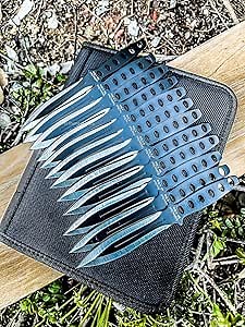 6" Each Outdoor Wildlife Hunting Throwing Knives Set + Sheath Heavy Duty Metal Steel