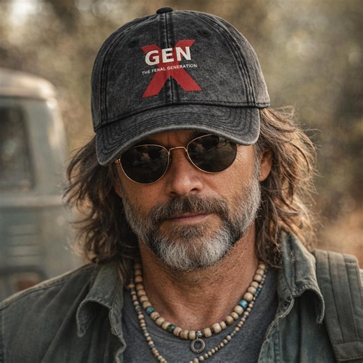 Gen X Feral Generation Dad Hat – Distressed Black Cotton Twill Baseball Cap - Etsy