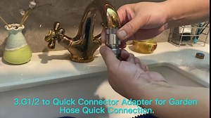 Swivel Faucet Adapter Kit Aerator Adapter to G1/2 Shower Hose With Movable Cover, G1/2 to 3/4 GHT & 1/2 to Quick Connector Sink Faucet Adapter - Polished Chrome - Amazon.com