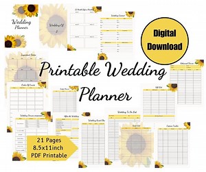 Printable Wedding Planner US Letter 21 Pages Minimalist PDF - Etsy
