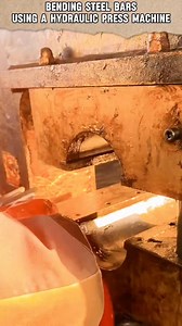 bending steel bars using a hydraulic press machine #machine #bending #steel #tools #trending | M-Tube TV