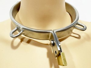 Handmade Stainless Steel Locking Neck Collar: Hinged, Four-eared, Day Owned - Etsy