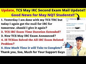 🛑Update, TCS May IRC Second Exam Mail Update! | 2nd IRC Exam Date| All Problem Solved by TCSIon Team