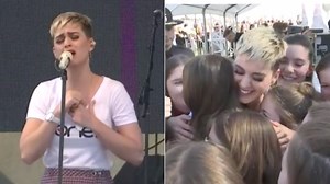 Katy Perry surprises Montecito mudslide survivors at charity event