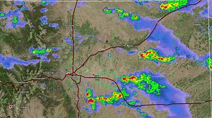 Radar update: 5:03 pm MDT Currently, thunderstorms are moving east/southeast with the main hazards being large hail, heavy rain, and damaging winds. #cowx | US National Weather Service Denver/Boulder Colorado