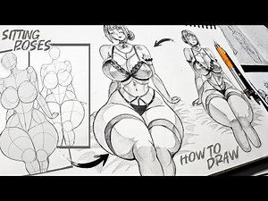 How to draw sitting poses /how to draw anime poses /Tutorial