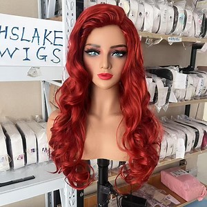 Ariel Cosplay Wig: Red Wavy Synthetic Wig - Etsy