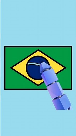 🇧🇷Brazil Flag Drawing | Easy Step by Step for Kids. #drawing #art #sketch #kidsdrawing