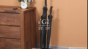 MyGift Modern Matte Black Metal Umbrella Holder Stand with Floral Design and Square Drip Tray Base, Freestanding Entryway Umbrella and Walking Cane Storage Rack Holder