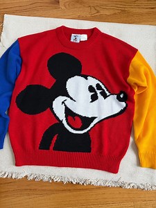 90s Disney Mickey Mouse Color Block Pullover Sweater (women's S/M) VGC - Etsy