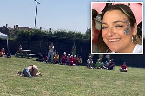 Mooning mom faceplants