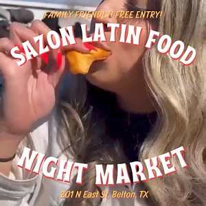🎉🌟 Today's the Day! 🌟🎉 The Night Market in Belton is happening tonight! Join us from 4pm to 10pm in downtown Belton for an unforgettable evening filled with delicious food, exciting activities, and a fantastic community vibe. See you there! Register here: https://www.eventbrite.com/e/sazon-latin-food-night-market-in-belton-tickets-863270755067?aff=oddtdtcreator #NightMarket #Belton #Foodie #CommunityEvent #FamilyFun | Latin City