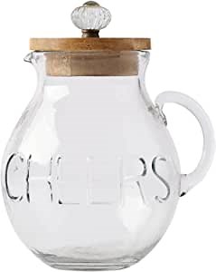 Mud Pie Glass Door Knob Pitcher, Clear, 64 oz
