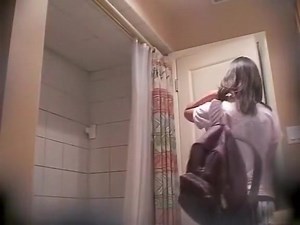 immature barbie recorded in the bathroom