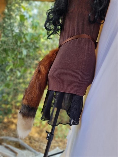 Fox Tail Faux Fur Tail, Orange Dark Tips Red Fox Cosplay Animal Costume Accessory | Furry Tail for Cosplay, LARP & Halloween - Etsy
