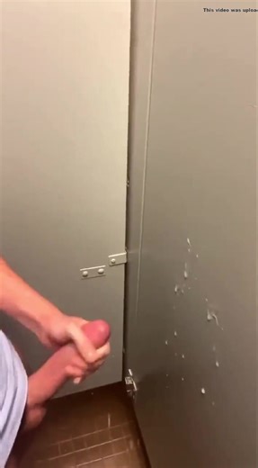Guy cums all over stall cumtag mark mess