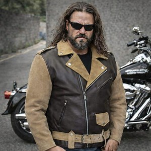 Genuine Leather Brown Classic Biker Jacket - Svarog England - Etsy Canada