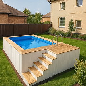 [Hot Item] Professional House SPA Backyard Shipping Container Portable Fiberglass Pool Wood Above Ground Swimming Pools for Adults