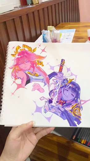 #genshin #zhongli #yeamiko #ei #artwork | Draw Ar