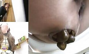 Japanese mommy and her hard constipated poop