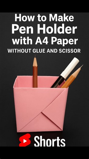 How to Make a Pen Holder with Paper | No Glue No Scissors | DIY A4 Sheet Craft #papercraft #diy #art