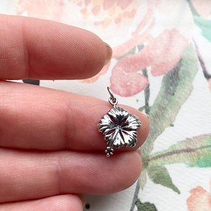 Hibiscus Charm Sterling Silver Flower Pendant Hawaii (CNA6249) - Etsy