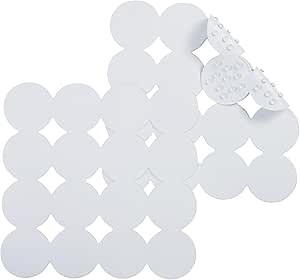 Square Shower Mat Nonslip - 2PCS Rubber Bathtub Mat with Suction Cups for Inside Shower Bathroom Floor (White, 21X21)