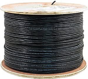 Vertical Cable Cat5e, 350 Mhz, UTP, UV Jacket, Outdoor, CMX, 2000ft, Black, Bulk Ethernet Cable, Wooden Spool