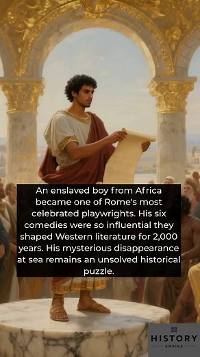 Publius Terentius Afer known as Terence was born in 195 BC in North Africa and sold as a slave in Rome His owner the senator Terentius Lucanus saw his remarkable intelligence and talent and provided a classical education before granting freedom Between 166 and 160 BC he wrote six comedies full of witty dialogue and complex characters that reshaped Roman theatre In 159 BC he sailed for Greece and vanished leaving a legacy that influenced countless playwrights | History Vault