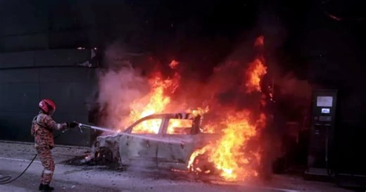 Mercedes electric car catches fire while charging at showroom [NSTTV] | New Straits Times