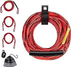 Boat Tow Rope for 1-4 Rider towable Tubes 60ft, with Storage Bag and Rope Keepe
