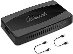 Android Auto/CarPlay Wireless Adapter - Wired to Wireless Apple CarPlay & AA USB Dongle for Factory Wired CarPlay - 5GHz WiFi, Low Latency, Plug & Play, Online Update