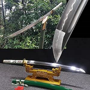 1095 Carbon Steel Clay Tempered Green SAYA Japanese Sword Katana Very Sharp