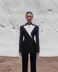 3.8K views · 761 reactions | A double-breasted tailored jacket with a signature men’s shoulder and box-pleat peplum with contrast ivory lapels and cigarette trousers.⁣ ⁣ This collection was designed during lockdown. It is made predominantly out of stock fabric: over-printed, over-dyed - renewed.⁣ Discover the #McQueenPreSS21 collection: on.alexandermcqueen.com/PreSS21FB | Alexander McQueen | Facebook