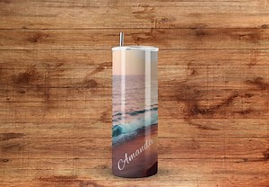 Custom Beach Tumbler Personalized Ocean Vacation Tumbler Travel Cup Summer Gift With Name - Etsy