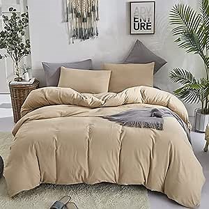 Beige Comforter Set King Size Champange Khaki Bedding Comforter Sets Soft Women Girls Taupe Comforter Solid Khaki Bed Quilts Plain Biscuit Beige Bedding Minimalist Oyster Beige Bedding