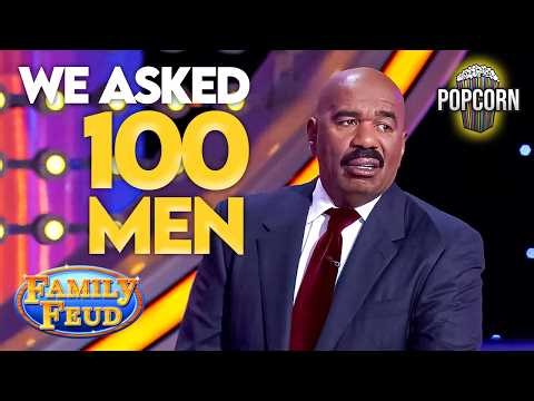 WE ASKED 100 MEN! Funny Answers That BROKE Steve Harvey! | Family Feud