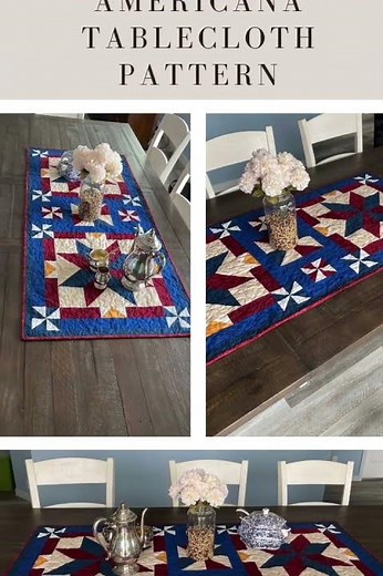 Quilt of Valor Table Runner Sewing Pattern #tablerunner #quilting