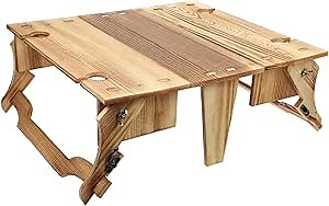 Folding Picnic Basket Table Wooden Outdoor Picnic Table with Storage Basket Portable Foldable Table for Camping Patio and Backyard Gatherings