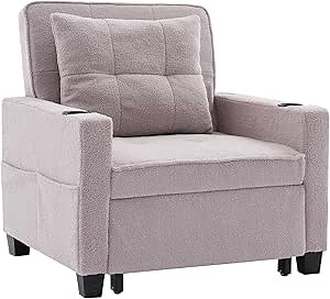 Amazon.com: XSZD Convertible Living Room Chairs Futon Chair Bed 3-in-1 Pull Out Sleeper Chair Beds with USB Ports,Soft and Comfortable Teddy Fabric - Ideal for Small Spaces (Grey,Teddy) : Home & Kitchen