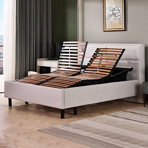 [Hot Item] Tecforcare Electric Adjustable Bed Frame Okin Motor Split King Size Bed Height Adjustable Double Bed