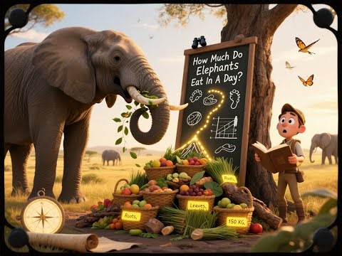 How Much Do Elephants Eat In A Day? | Elephant Eating Habits | Daily Elephant Diet | Elephant Facts