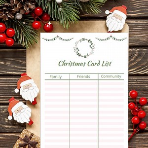 Christmas Card List Printable: Holiday Organization (digital Download) - Etsy