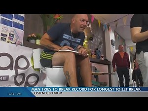 Man determined to break a world record sits on toilet for 165 hours