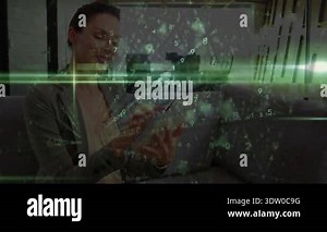 Mid-adult woman tapping tablet analyzing data, sorting numbers under green scan line in technology. Technology, data, digital, futuristic, innovation, business, interface Stock Video Footage - Alamy